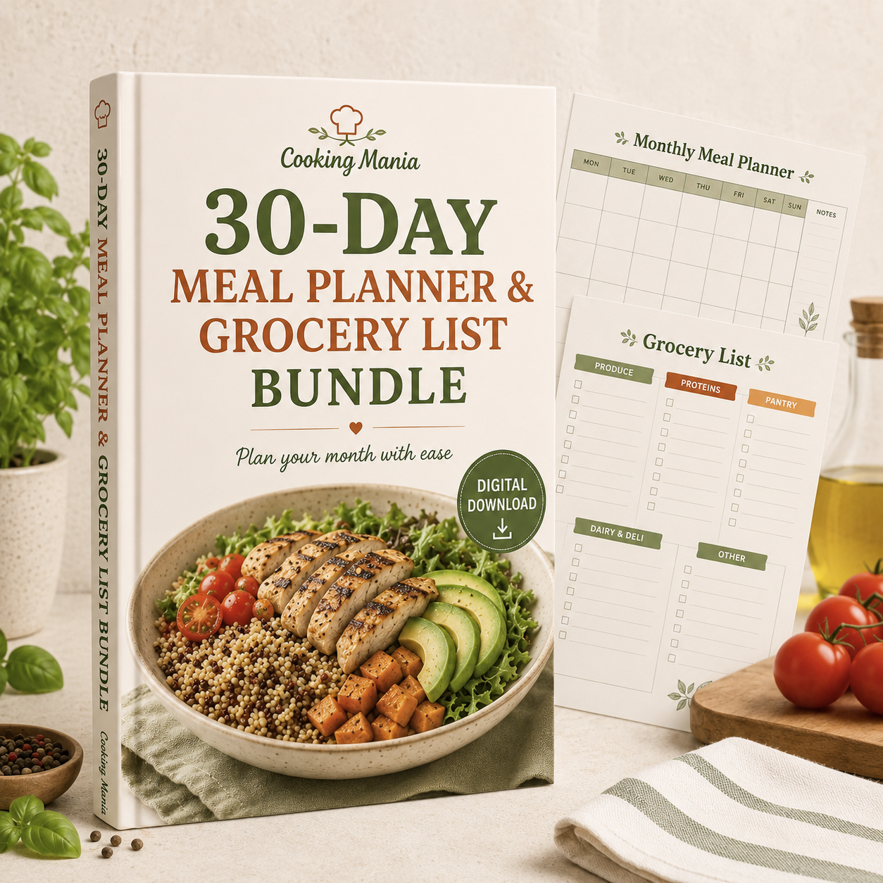 Cooking Mania – 30-Day Meal Planner & Smart Grocery List